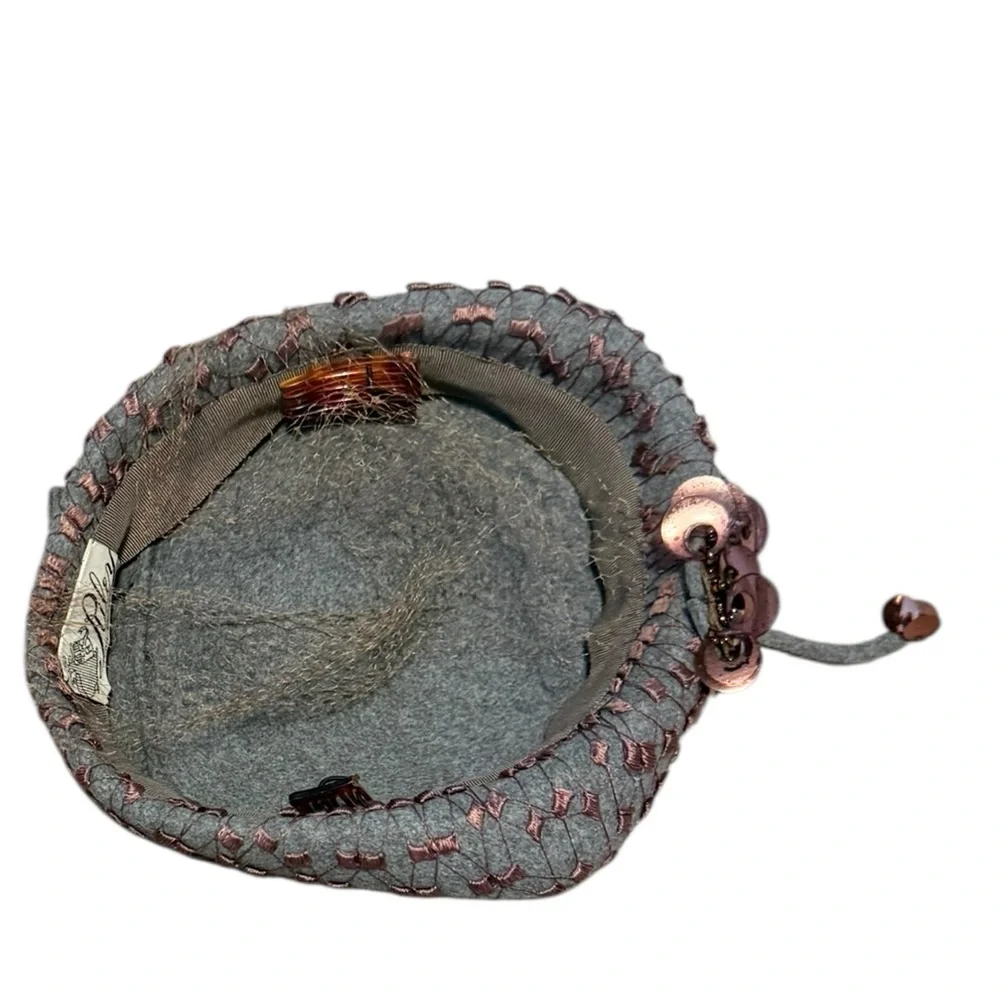 Riley 1940’s Vintage Gray Hat with Fascinator and Netting Veil